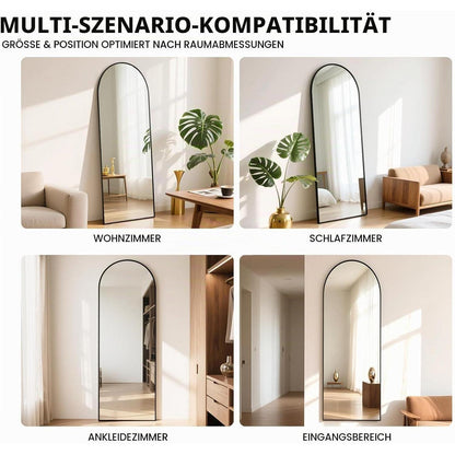 Ganzkörperspiegel Schwarz 163x53cm – Moderner Stand- & Wandspiegel