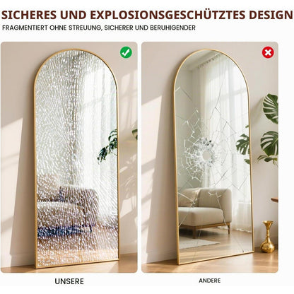 Ganzkörperspiegel Bogenförmig Gold 180x76cm – Stand- & Wandspiegel