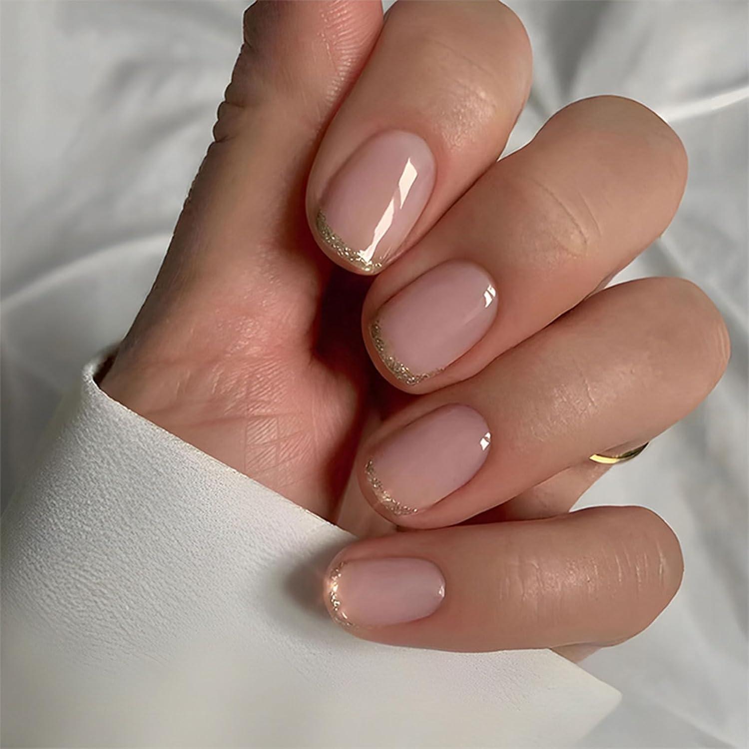 24er Set Weiße Künstliche Nägel mit Gel-Finish, Press On Nails