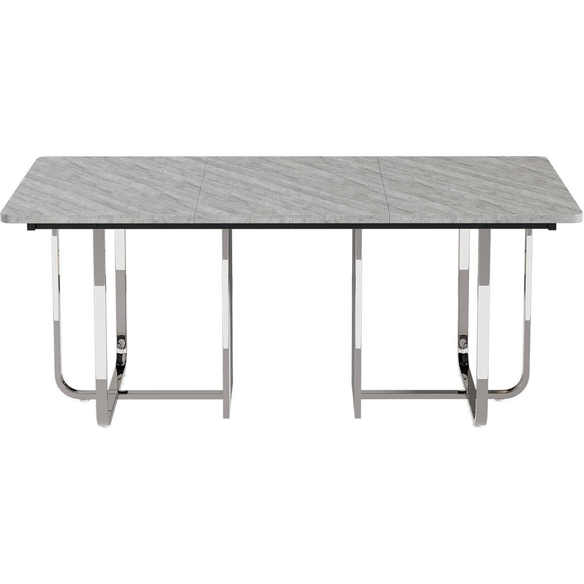 Moderner Esstisch Grau & Silber | 180x80cm | Esstisch für 6 Personen