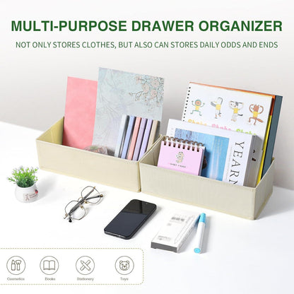 Schubladen Organizer 12er Set Hellbeige Faltbar Stoff