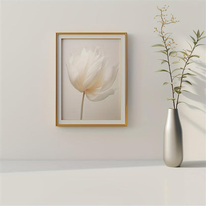 3er Set Boho Bilder Wanddeko Beige Blumen Poster 50x70cm