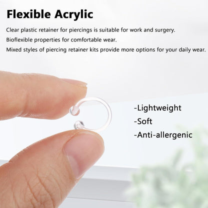44-teiliges Acryl Piercing Set für OP & Alltag