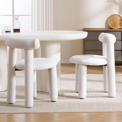 2 Esszimmerstühle Kunstfell Weiß – Modern & Komfortabel