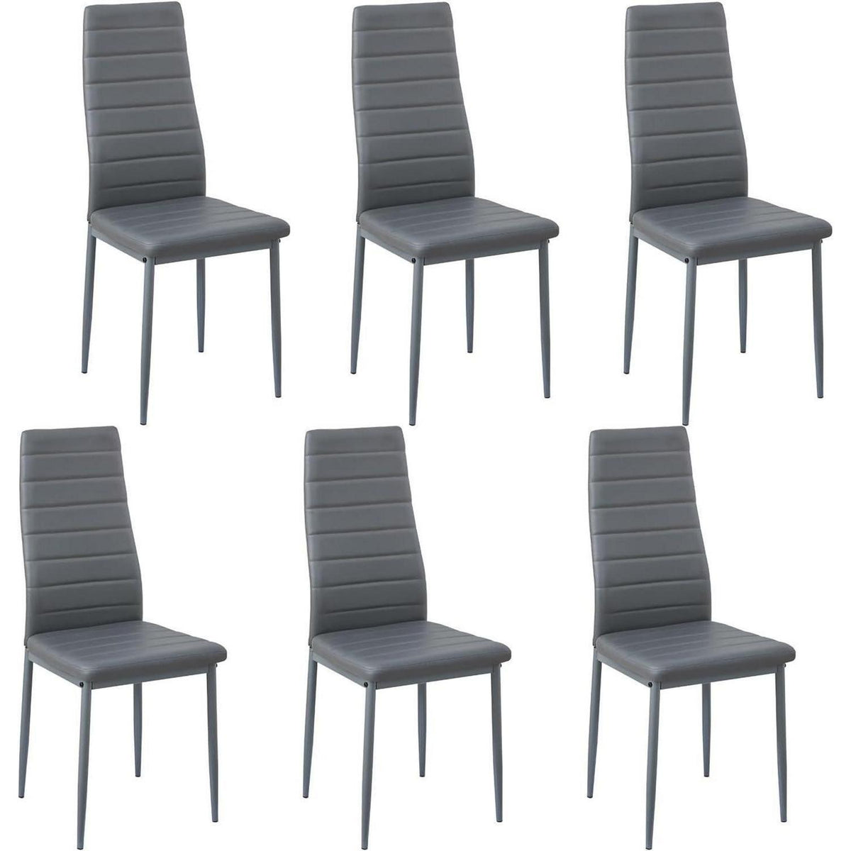 Esszimmergruppe 6 Personen – Holztisch (160x80cm) & Dunkelgraue Stühle