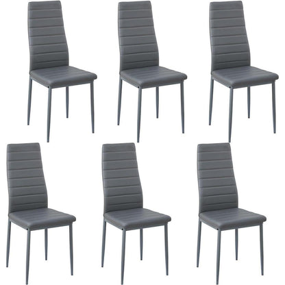 Esszimmergruppe 6 Personen – Holztisch (160x80cm) & Dunkelgraue Stühle
