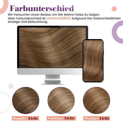 LaaVoo Echthaar Clip-Ins Braun Ombre 50cm Haarverlängerung