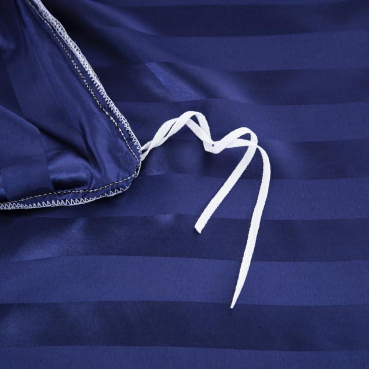 Satin Bettwäsche Set 135x200cm, 4-teilig, Blau gestreift