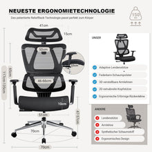 Ergonomischer Bürostuhl mit Lordosenstütze und