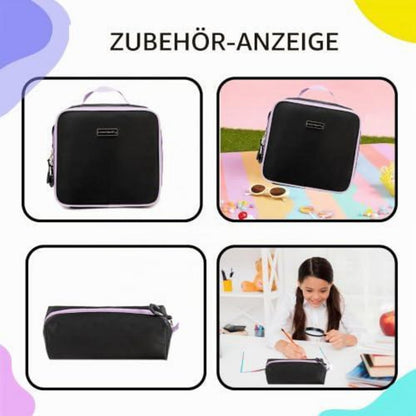 Schultrolley Rucksack Mädchen Lila & Schwarz mit Rollen