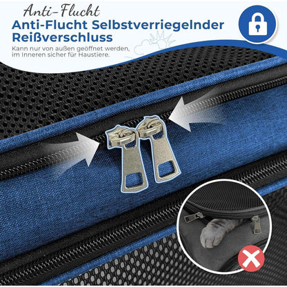 Faltbare Katzentransportbox für Hunde – Tragbar, Dunkelblau, 5kg