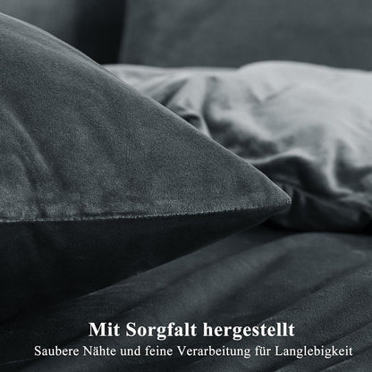 Flauschige Winterbettwäsche 135x200 Grau 4-teilig