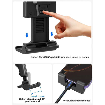 Tablet Halterung Auto 360° Drehbar, Ausziehbar & Waschbar