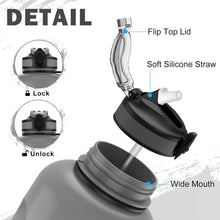 ETDW 2L Trinkflasche Sport mit Strohhalme - BPA Frei