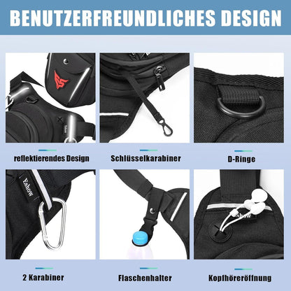 Motorrad Beintasche mit Flaschenhalter & Karabinern