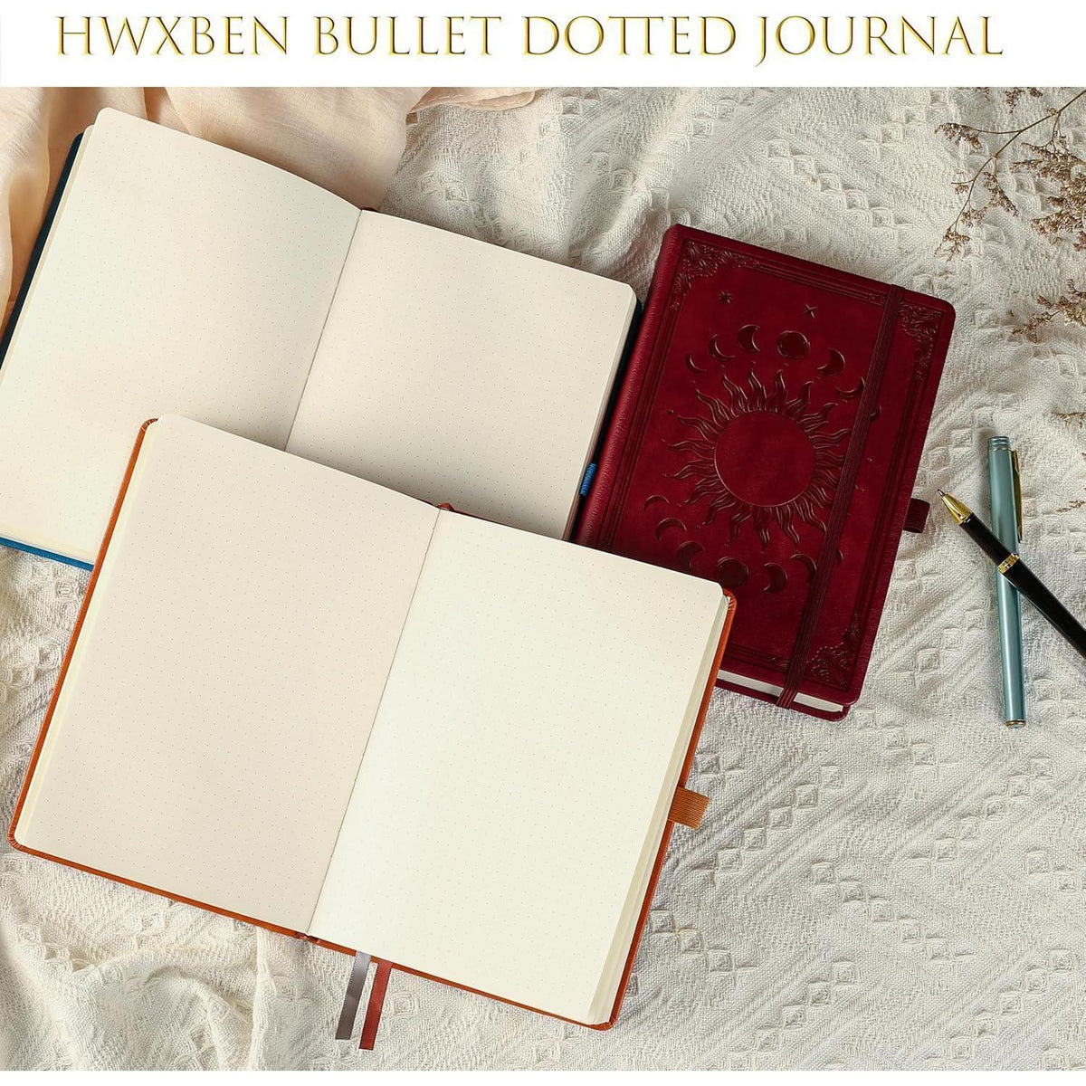 Gepunktetes Notizbuch A5 – Weinrot, 256 Seiten