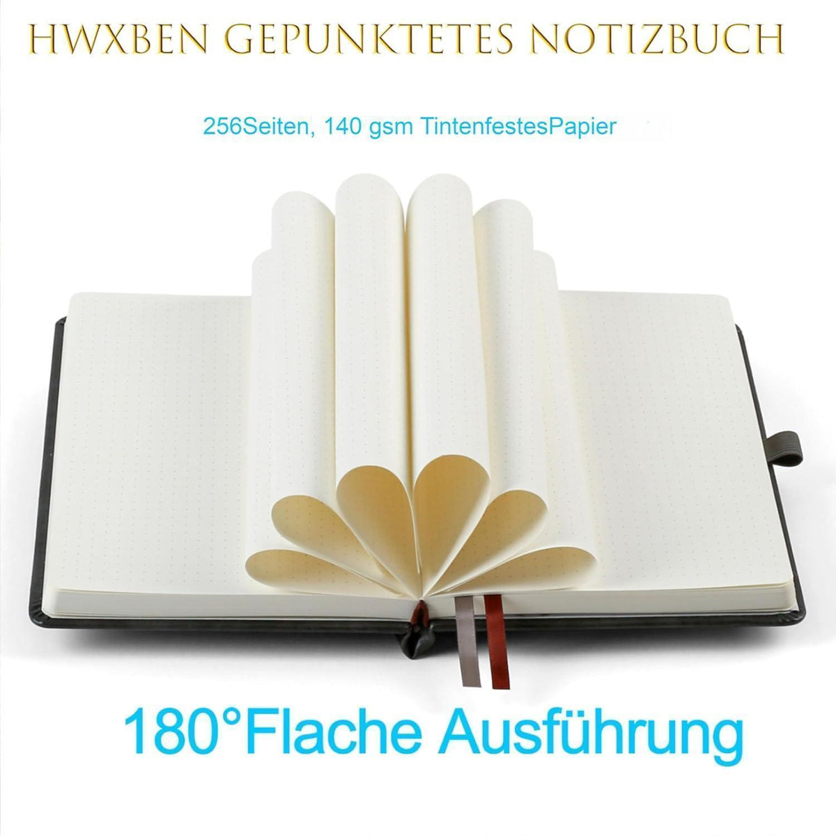 Gepunktetes Notizbuch A5 – Weinrot, 256 Seiten