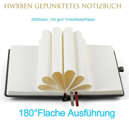 Gepunktetes Notizbuch A5 – Weinrot, 256 Seiten