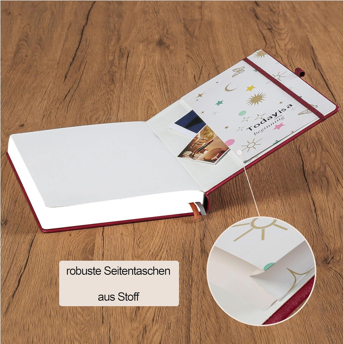 Gepunktetes Notizbuch A5 – Weinrot, 256 Seiten