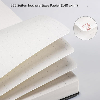 Gepunktetes Notizbuch A5 – Weinrot, 256 Seiten