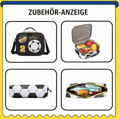 Schulranzen mit Rollen – Kinder Trolley Rucksack Fußball Design