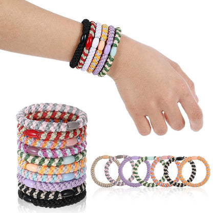 18 Stück Bunt Neon Scrunchies Haargummi Set mit Tasche