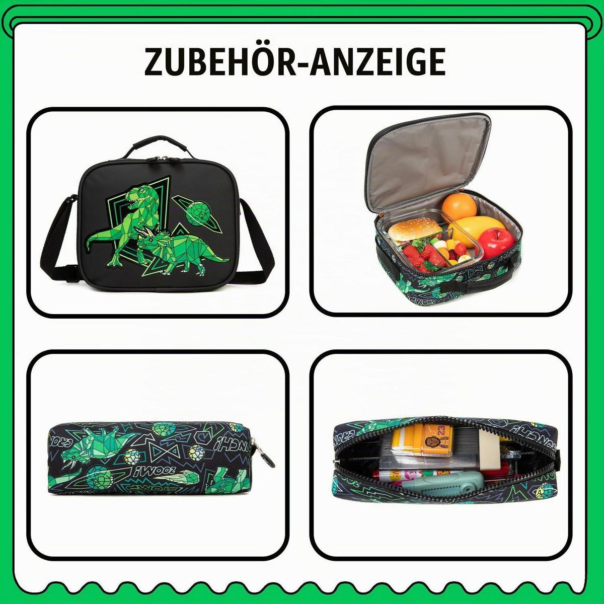 Trolley Rucksack Kinder – Dino Design für Schule & Reisen
