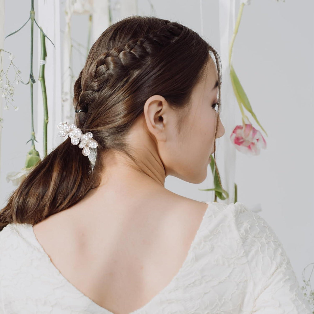 3 Haargummis Perlen Scrunchies Damen Haarschmuck Zopfgummi