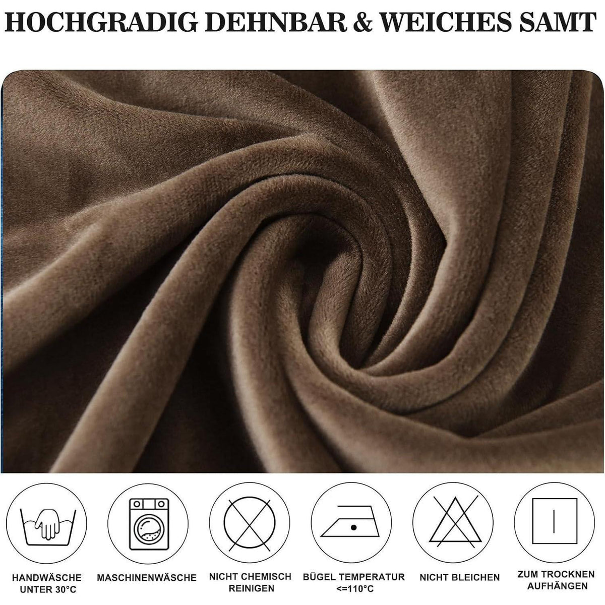 Samt Stuhlhussen 6er Set – Stretchbezüge für Esszimmerstühle
