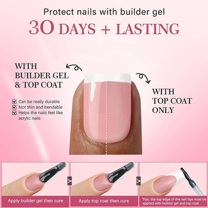 240er Set French Press On Nails – Kurze, Künstliche Nägel zum Aufkleben