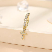 Bauchnabelpiercing Gold Chirurgenstahl mit Zirkonia Kreuz 14G