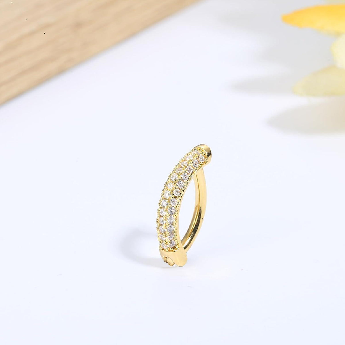 Bauchnabelpiercing Gold Chirurgenstahl mit Zirkonia Perle 14G