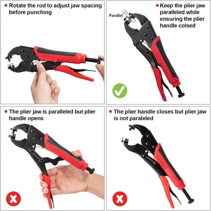 Druckknopfzange mit 3 Matrizen & 40 Knöpfen für Leder, Stoff, Canvas