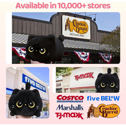Schwarze Katze Plüschtier – 40cm Kuschelkissen & Geschenk