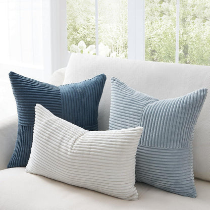 4er Set Sofakissenbezug Blau 45x45 cm Farbverlauf