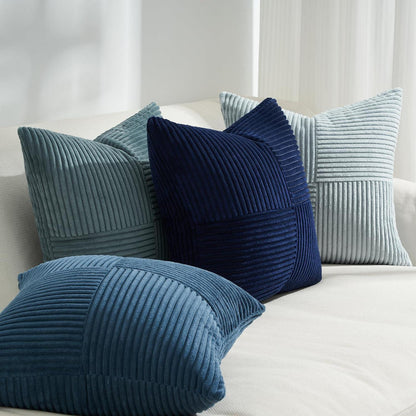 4er Set Sofakissenbezug Blau 45x45 cm Farbverlauf