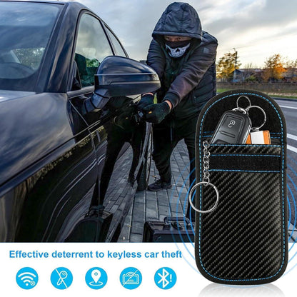 2x Keyless Go Schutzhülle mit RFID Blocker – Rot & Blau