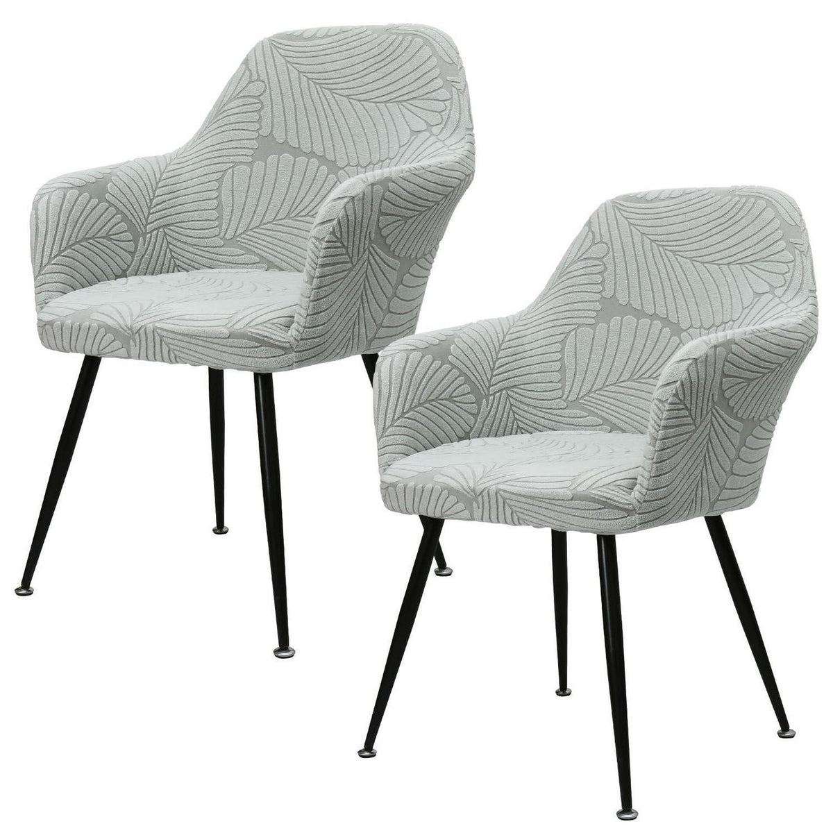 Stuhlhussen 2er Set – Hellgrau, Stretch & Waschbar