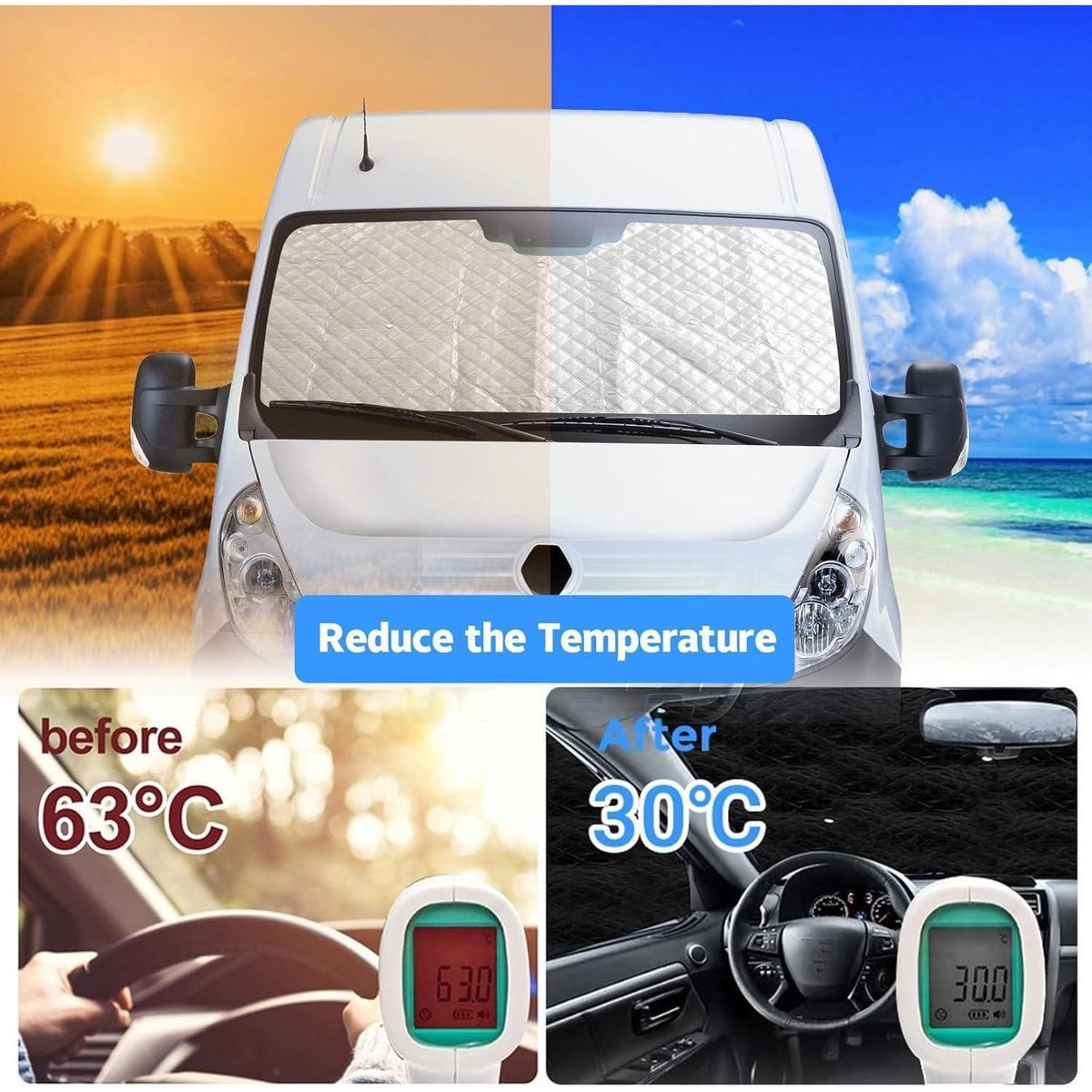 Thermomatte Sprinter/Crafter LWB – Sonnenschutz & Isolierung