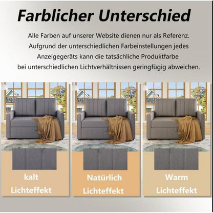 2-Sitzer Schlafsofa mit Bettkasten & verstellbarer Lehne (Antik Grau)