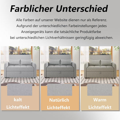 Schlafsofa 2-Sitzer mit Bettkasten & Verstelllehne (Antik Grau)