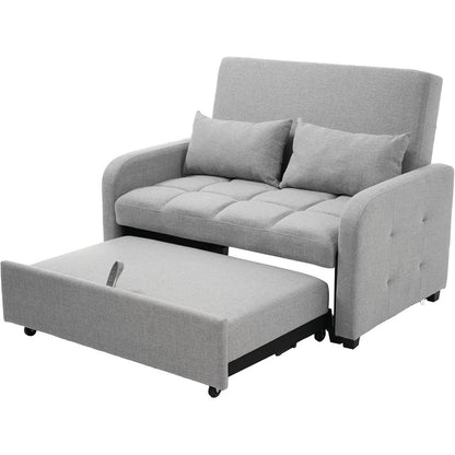 Schlafsofa 2-Sitzer mit Bettkasten & Verstelllehne (Antik Grau)