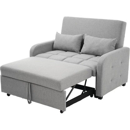 Schlafsofa 2-Sitzer mit Bettkasten & Verstelllehne (Antik Grau)