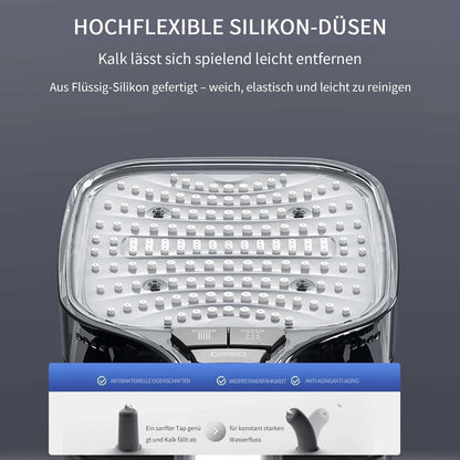 Hochdruck Duschkopf Handbrause 8 Strahlarten Regendusche Silber
