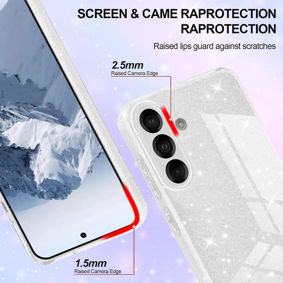 Handyhülle Samsung Galaxy A36 5G Glitzer Silbrig