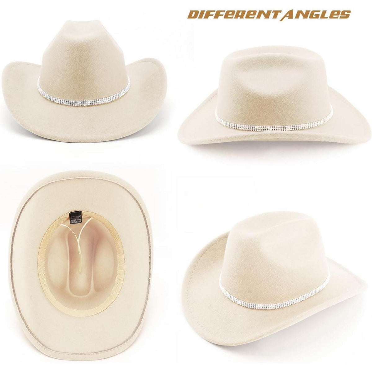 Damen Fedora Hut mit breiter Krempe & Strass – Retro Panama Hut