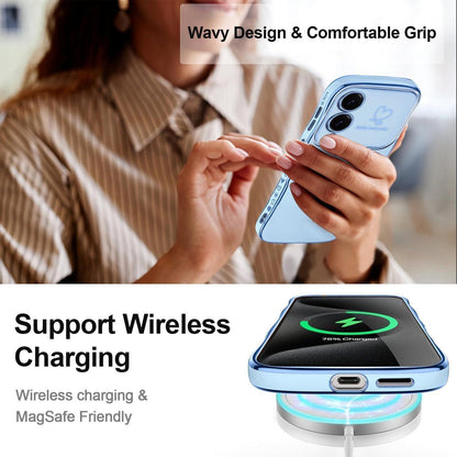 Handyhülle Samsung S25 Edge Mädchen Wellen Galvanisiert Blau