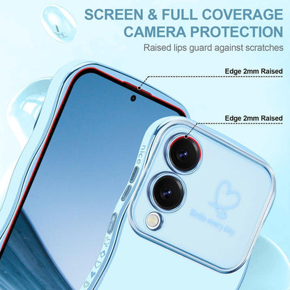 Handyhülle Samsung S25 Edge Mädchen Wellen Galvanisiert Blau