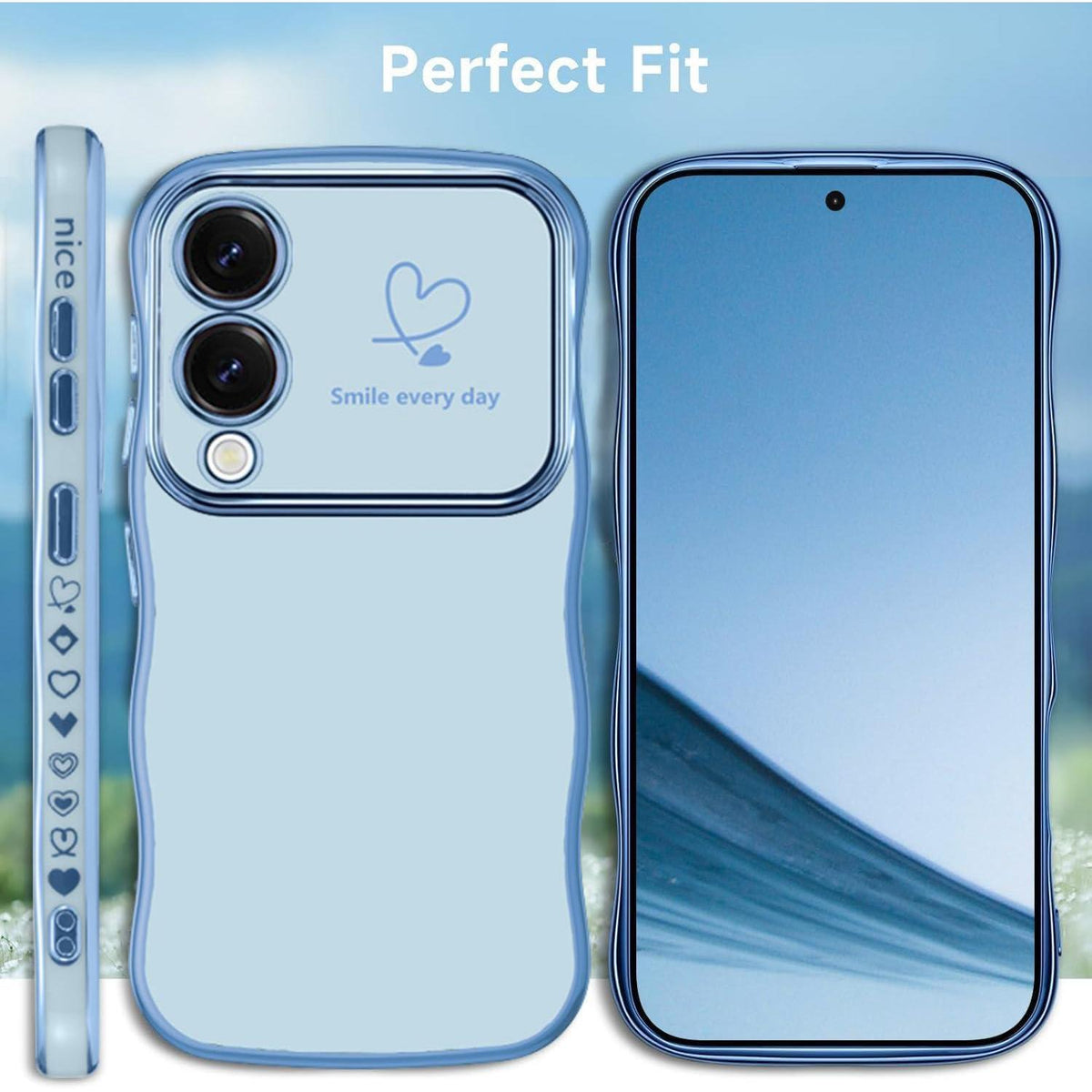 Handyhülle Samsung S25 Edge Mädchen Wellen Galvanisiert Blau