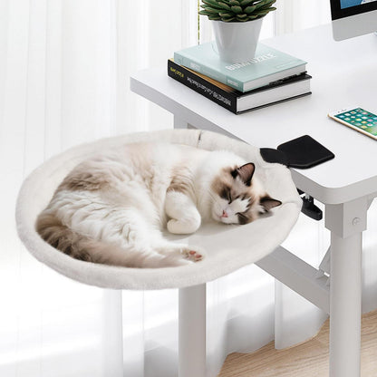 Katzenbett für Schreibtisch, drehbar & höhenverstellbar, beige